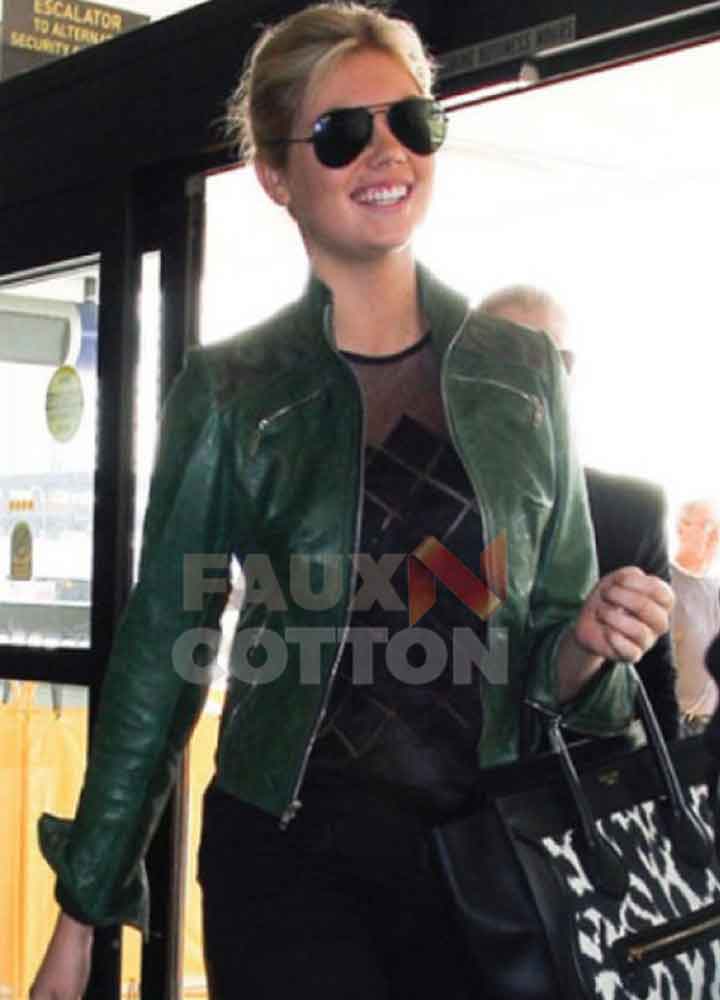 Kate Upton Green Leather Jacket Kate Upton Green Leather Jacket